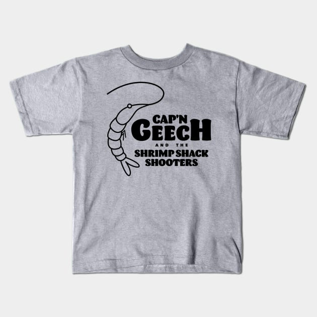 Cap'n Geech and the Shrimp Shack Shooters Kids T-Shirt by minnayoung